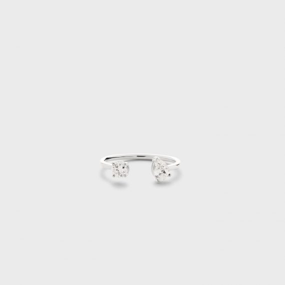 Toi et Moi Pear And Round Shape Two Diamond Ring