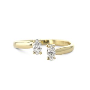 Two Stone Marquise Shape Diamond Engagement Ring