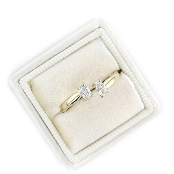 Two Stone Marquise Shape Diamond Engagement Ring