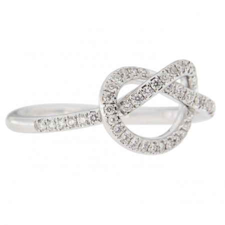 Modern Diamond Love Knot Promise Ring for Women