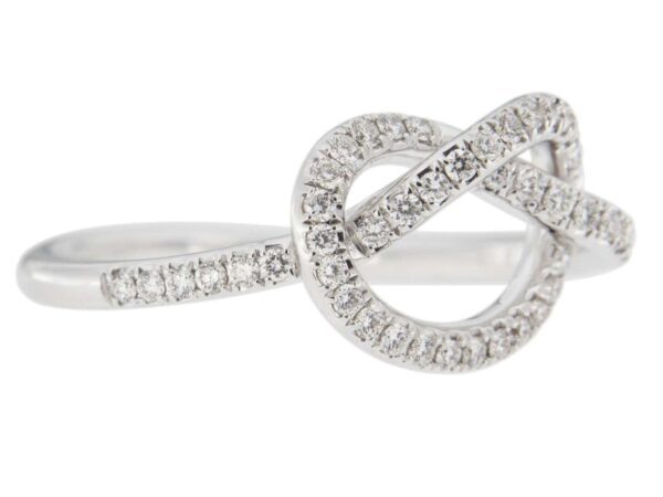 Modern Diamond Love Knot Promise Ring for Women