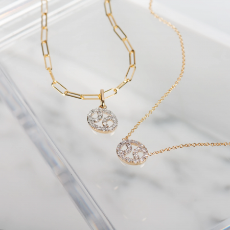 zodiac-sign-diamond-pendant-necklace-Cancer-with-neck