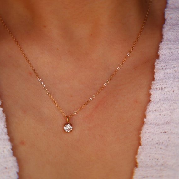 Diamond April Birthstone Necklace