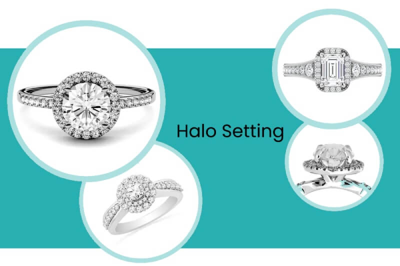 Halo Setting, Halo engagement ring, gemistone