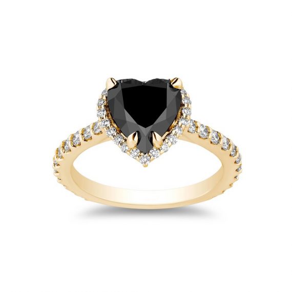 Heart-Shape-Black-Diamond-Engagement-Ring-yellow-gold