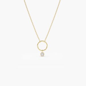 Minimalist Eternity Circle Diamond Necklace