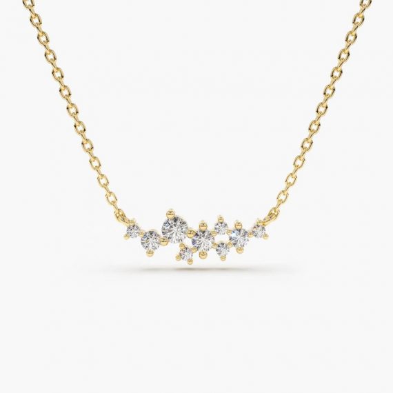 Nine Diamond Cluster Necklace