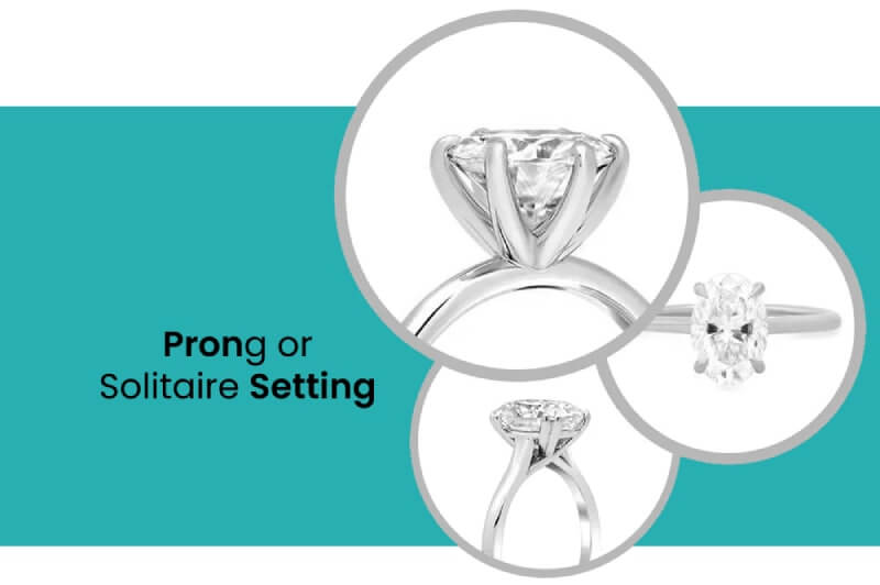 Prong Or Solitaire Setting, Engagement ring Setting 
