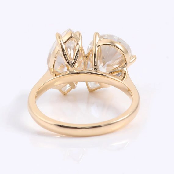 Unique Two Stone Toi et Moi Engagement Ring for Women