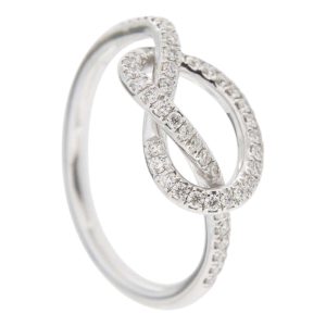White Solid Gold Love Knot Promise Ring