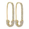 Unique Gold One Pair Safety Pin Earrings