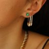 Unique Gold One Pair Safety Pin Earrings