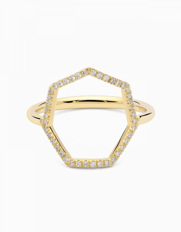 Heptagon Diamond Ring For Women