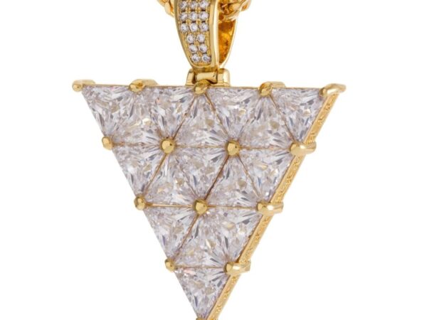 Trilliant Cut Diamond Triangle Necklace For Unisex