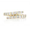 Two Row Baguette Diamond Wrap Coil Ring