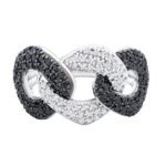 Diamond Cluster Chainlink Ring For Women