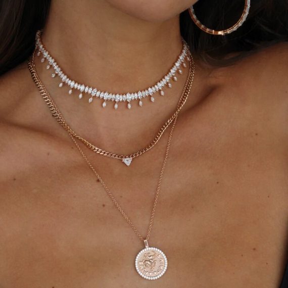 Marquise Cut Diamond Choker Necklace