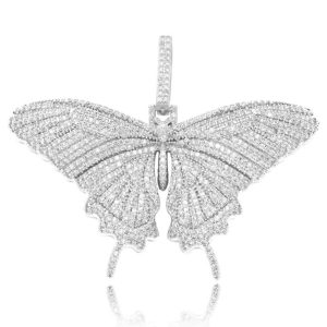 gemistone butterfly pendant silver