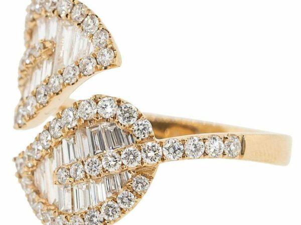 gemistone leaf diamond ring