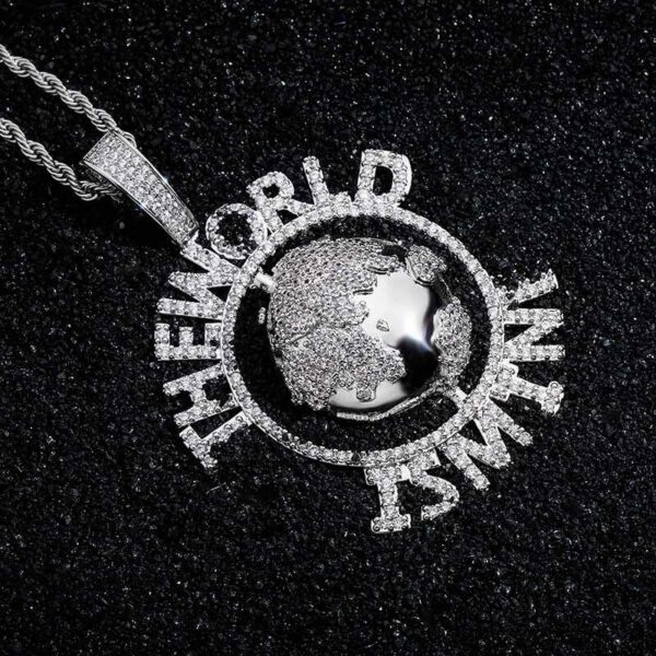 gemistone map of the world necklace