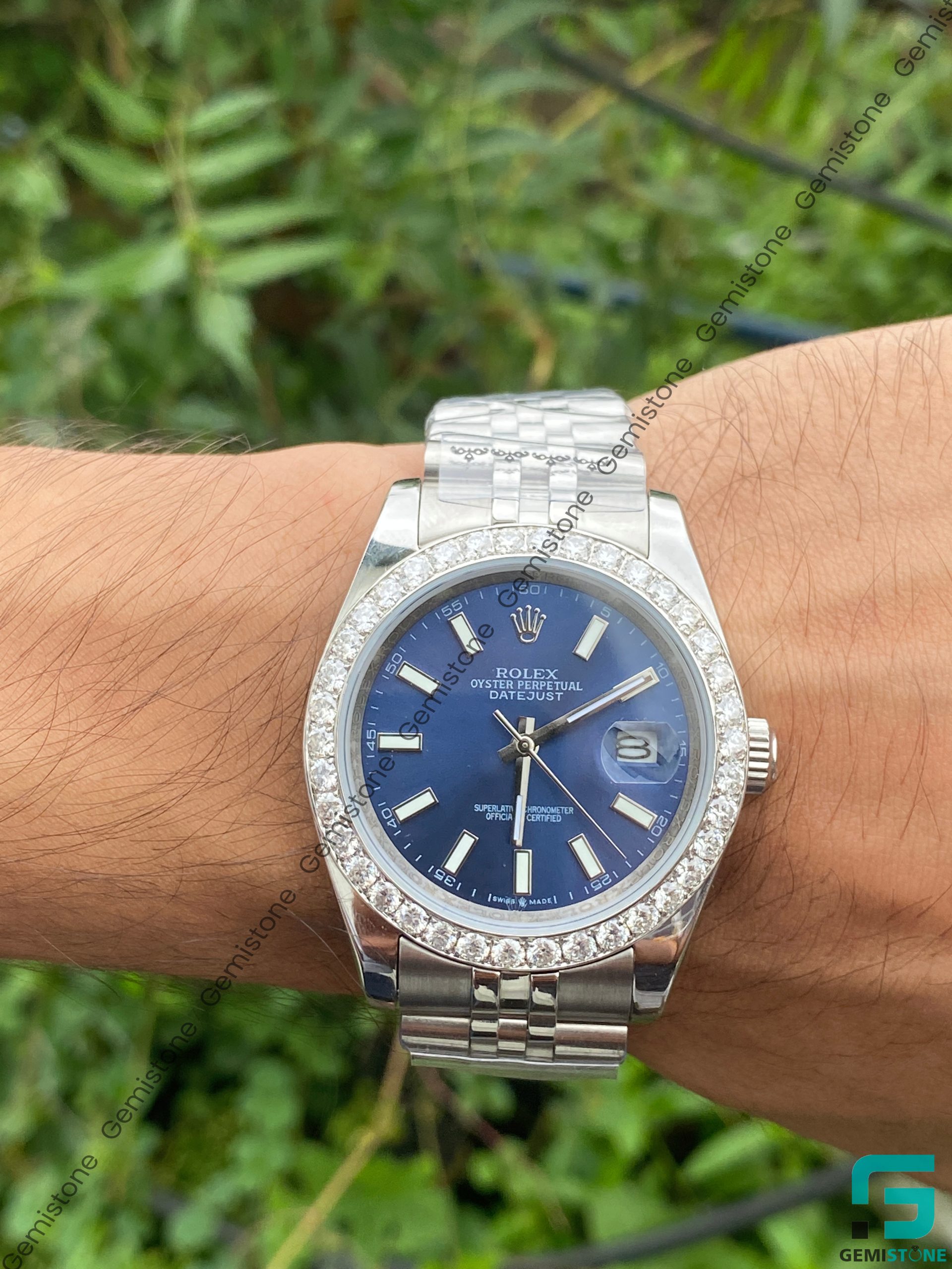 VVS Moissanite Blue Dial Diamond Watch