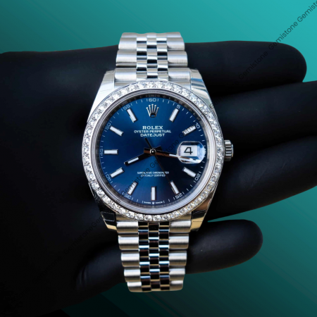 Moissanite Studded Watch 41 Jubilee Blue Diamond Bezel Date Just Iced Out VVS Moissanite Watch Rolex Full Bust Down Watch For Unisex Men Luxury Wrist Watch