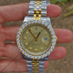 VVS Moissanite Studded Bezel Datejust Rolex Watches For Couple
