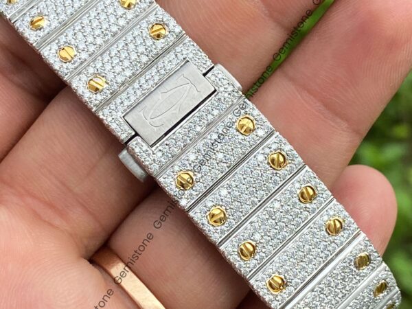 Santos De Cartier Diamond Studded Watch
