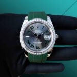 41 Silicon Grey Dial Diamond Bezel Date Just Rolex Watch For Unisex