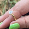 0.80CT Pear Cut Moissanite Solitaire Tiny Engagement Ring