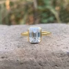3CT Emerald Cut Moissanite Bezel Set Solitaire Engagement Ring