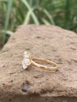 Two Stone Moissanite Engagement Ring