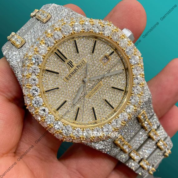 VVS1 Moissanite Studded Ap Watch | Fully Iced Out Moissanite Watch For Men