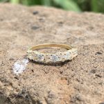 Round & Tapered Baguette Cut Mossanite Mosaic Diamond Wedding Band For Women | Half Eternity Matching Band