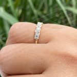 Round & Tapered Baguette Cut Mossanite Mosaic Diamond Wedding Band For Women | Half Eternity Matching Band
