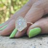 Round Cut Moissanite Diamond Mosaic Engagement Ring
