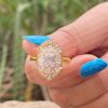 Emerald Cut Moissanite Diamond Mosaic Engagement Ring