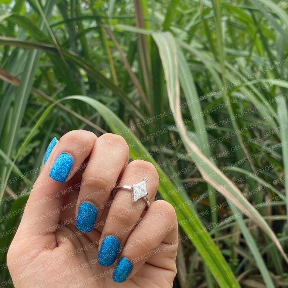 Two Trianlge Moissanite Diamond Engagement Ring For Women | Two Stone Geometrical Ring