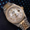 Moissanite Studded Two Tone 41mm Jubilee White Dial Rolex Watch | Diamond Bezel DateJust Moissanite Watch | Men Luxury Wrist Watch