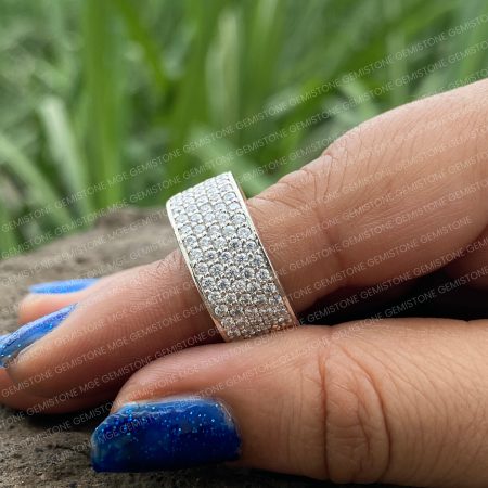Round Cut Moissanite Diamond Men's Wedding Ring Gift | 14K Solid Gold Men's Ring| Five Row Ring | Men's Hip Hop Ring