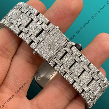 Stainless Steel Moissanite Studded Fully Ice Out Watch