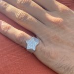 925 Sterling Silver Men's Star Diamond Iced Out Hip Hop Pinky Ring