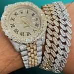Two Tone 41mm DateJust Fully Ice Out Moissanite Rolex Diamond Watch