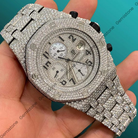 VVS Moissanite Fully Studded Iced Out Multi Dial AP Watch