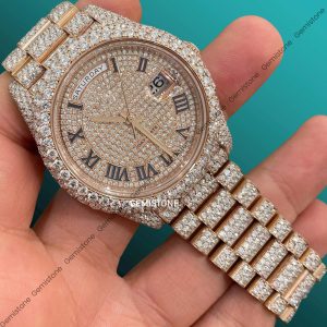 VVS Moissanite Studded DayDate Rolex Watch | Fully Ice Out Moissanite Watch