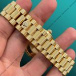 41mm Yellow Gold Plated Moissanite Bezel Diamond DayDate Moissanite Rolex Watch