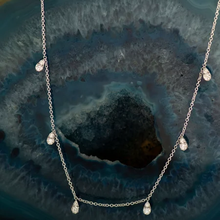 2.16 Carat Teardrop Round Cut Moissanite Diamond Pendant Necklace