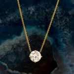 Solitaire 1.0 CT Round Cut VVS Moissanite Diamond Necklace Pendant