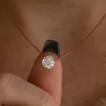 Solitaire 1.0 CT Round Cut VVS Moissanite Diamond Necklace Pendant