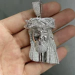 VVS Moissanite Jesus 3D Face Iced Out Hip Hop Pendant